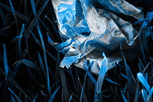 Grease Stained Demon Faced Taco Bell Wrapper (Blue Tone)