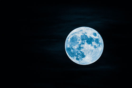 October Full Hunters Moon (Blue Tone Photo)