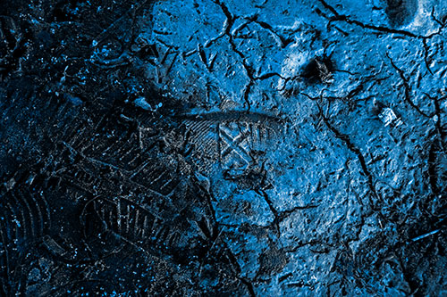 Soggy Cracked Mud Face Smirking (Blue Tone Photo)
