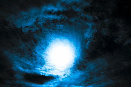 Sun Vortex Consumes Clouds (Blue Tone Photo)