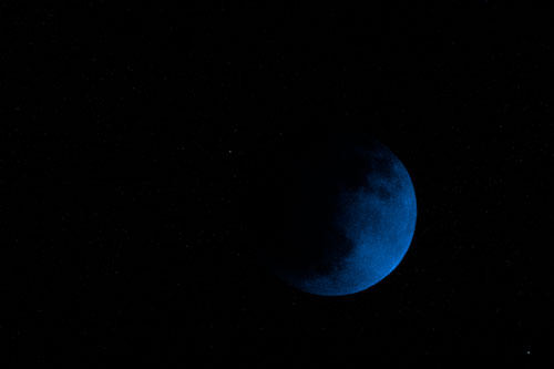 Total Lunar Eclipse Moon (Blue Tone Photo)