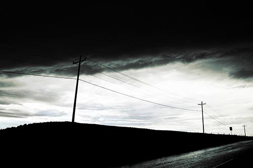 Dark Storm Clouds Overcast Powerlines