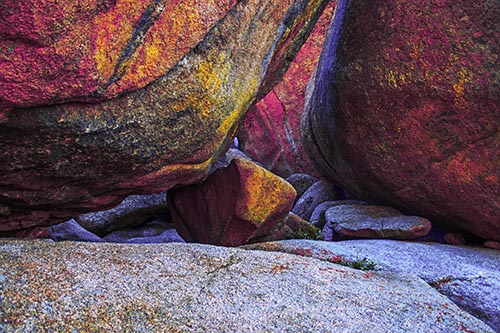 Large Crowded Boulders Leaning Against One Another