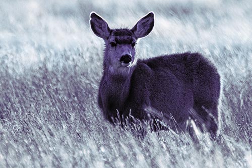 White Tailed Deer Leg Deep Among Grass