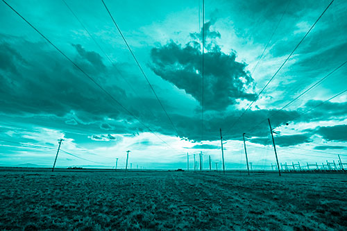 Creature Cloud Formation Above Powerlines (Cyan Shade)