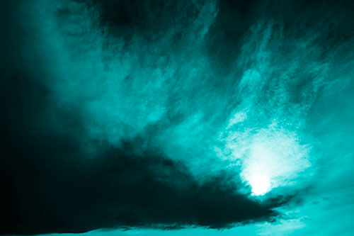 Dark Cloud Mass Holding Sun (Cyan Shade Photo)