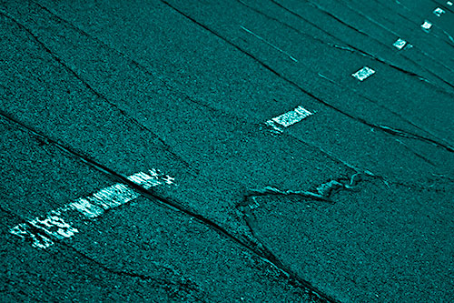 Decomposing Pavement Markings Along Sidewalk (Cyan Shade Photo)