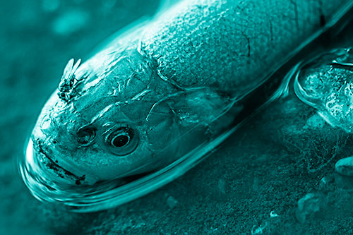 Fly Feasts Among Freshwater Whitefish Eyeball (Cyan Shade Photo)