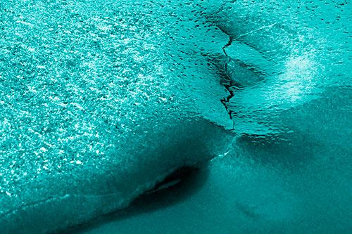 Frozen Cracking Ice Valley (Cyan Shade Photo)