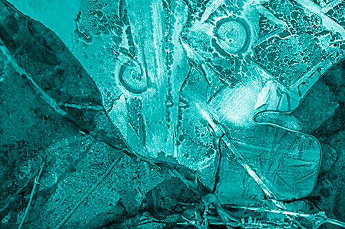Frozen Spiral Eyed Stick Nosed Ice Face Along Shore (Cyan Shade)