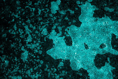 Furious Screaming Ice Face Melting Among Pavement (Cyan Shade)