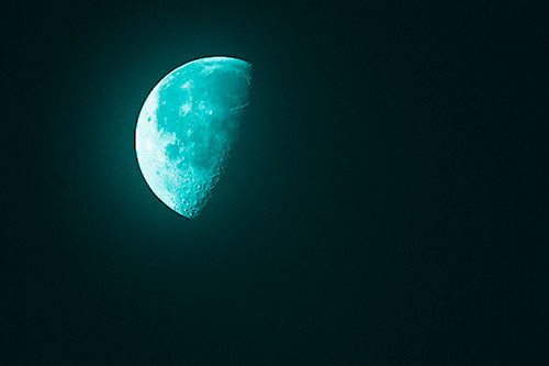 Half Moon Shining Bright (Cyan Shade Photo)