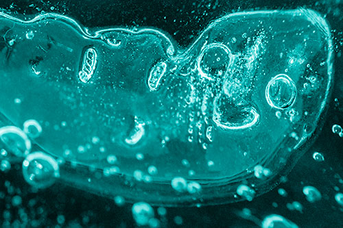 Happy Bubble Faced Blob Frozen Among River (Cyan Shade)