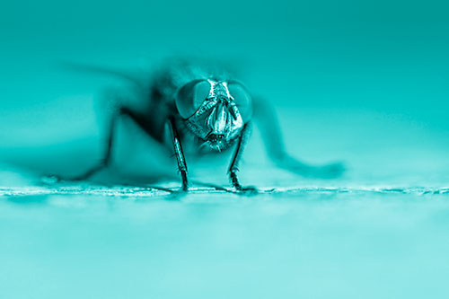Morbid Open Mouthed Cluster Fly (Cyan Shade)