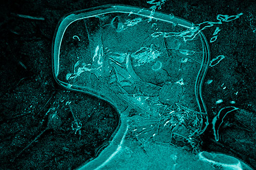 Shattering Ice Head Cracking Smile Along Shore (Cyan Shade)