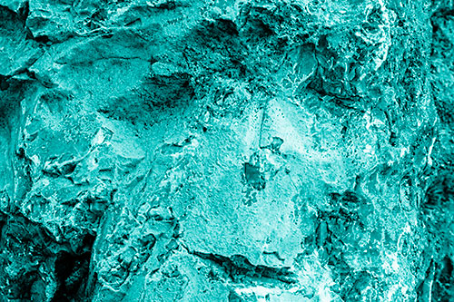 Shut Eyed Rock Face Decomposing (Cyan Shade Photo)