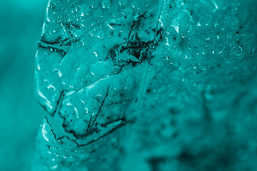 Soaking Wet Smiling Decayed Leaf Face (Cyan Shade Photo)