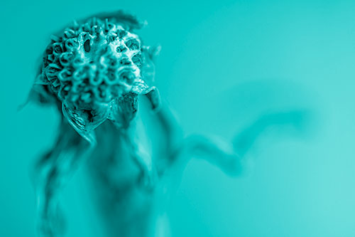 Spiky Headed Gumplant Figure Pointing The Way (Cyan Shade)