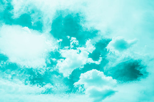 Spiraling Black Hole Swallows Pale Pastel Clouds (Cyan Shade)