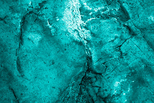 Stained Blood Splatter Rock Surface (Cyan Shade Photo)