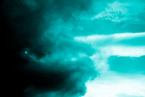 Sun Spiraling Out Of Mullen Fire Clouds (Cyan Shade)