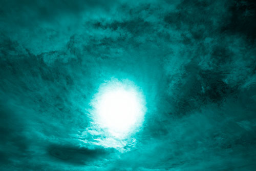 Sun Vortex Consumes Clouds (Cyan Shade Photo)