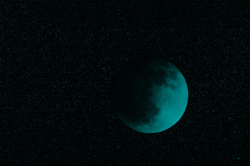Total Lunar Eclipse Moon (Cyan Shade Photo)
