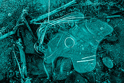 Wide Eyed Bubble Ice Face Looking Downward (Cyan Shade)