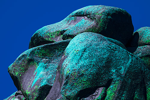 Ancient Rock Face Formation (Cyan Tint)