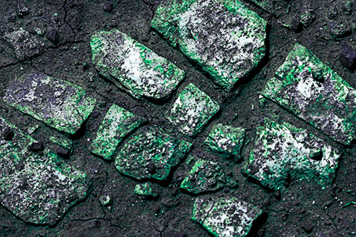 Dirt Covered Stepping Stones (Cyan Tint Photo)