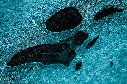 Distorted Skull Face Within Frozen Ice (Cyan Tint)
