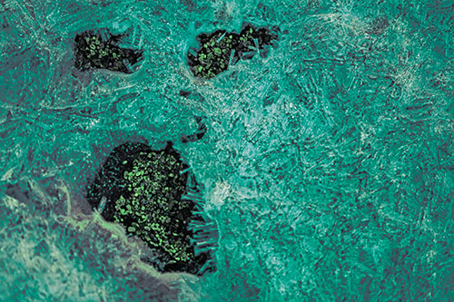 Frozen Ice Screaming Pebble Soil Face (Cyan Tint)
