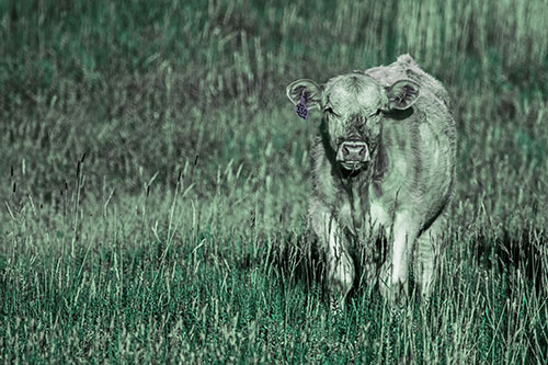 Grass Chewing Cow Spots Intruder (Cyan Tint)