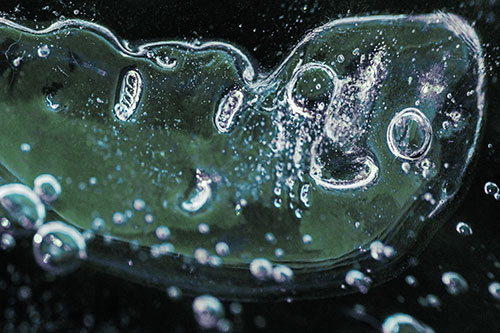 Happy Bubble Faced Blob Frozen Among River (Cyan Tint)