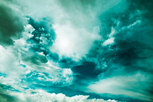 Ocean Sea Swirling Clouds (Cyan Tint)