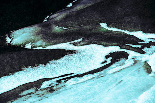 Sleeping Polar Bear Ice Formation (Cyan Tint Photo)