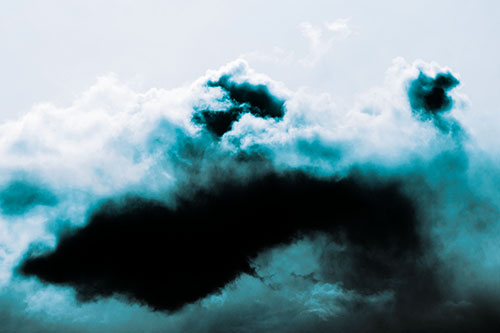Smearing Neutral Faced Cloud Formation (Cyan Tint Photo)