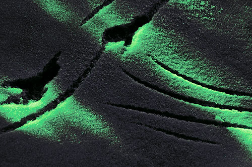 Snowy Bird Footprint Claw Marks (Cyan Tint Photo)