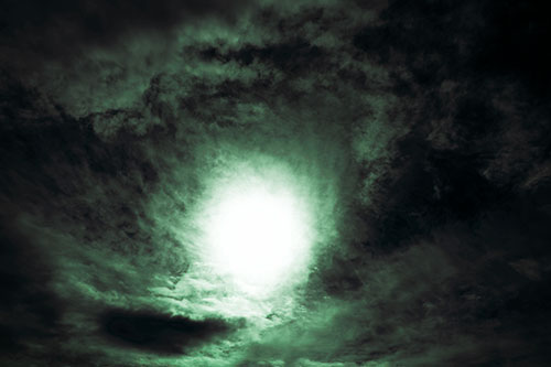 Sun Vortex Consumes Clouds (Cyan Tint Photo)