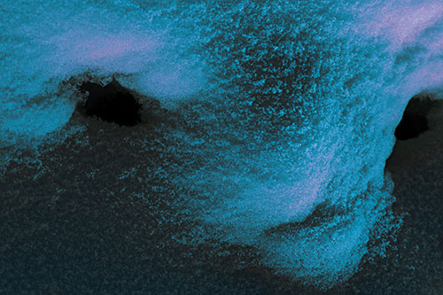 Triangle Powdered Snow Face Atop Soil (Cyan Tint)