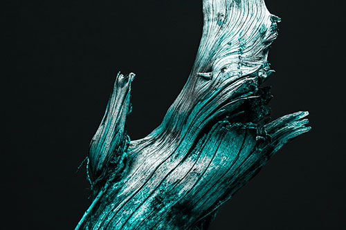 Angry Blood Stained Tree Trunk Creature Raising Fist (Cyan Tone)