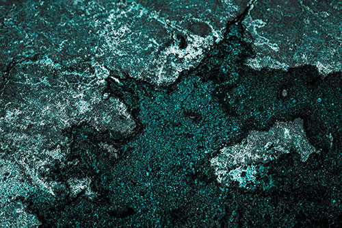 Angry Muddy Demon Dirt Puddle Face (Cyan Tone Photo)
