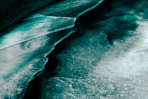 Cracking Blood Frozen Ice River (Cyan Tone)
