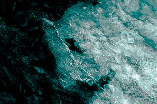 Cracking Demonic Ice Face Pig (Cyan Tone Photo)