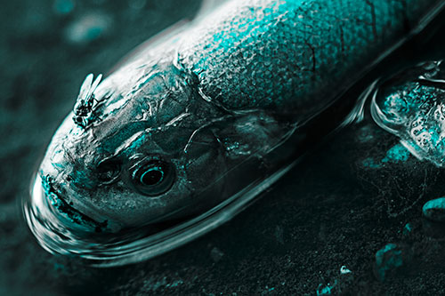 Fly Feasts Among Freshwater Whitefish Eyeball (Cyan Tone)