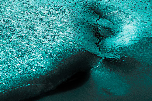 Frozen Cracking Ice Valley (Cyan Tone Photo)