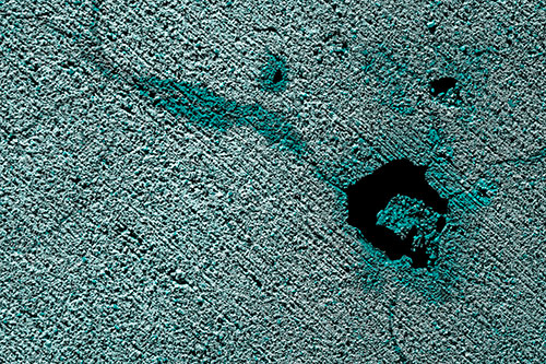 Screaming Wet Asphalt Face Cracking Apart (Cyan Tone)