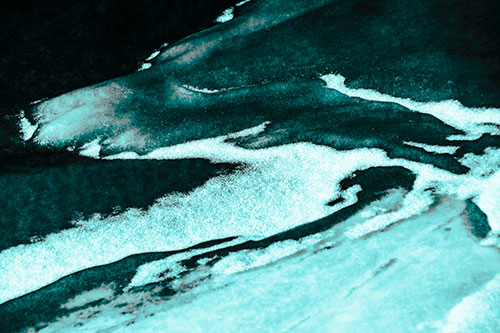Sleeping Polar Bear Ice Formation (Cyan Tone Photo)
