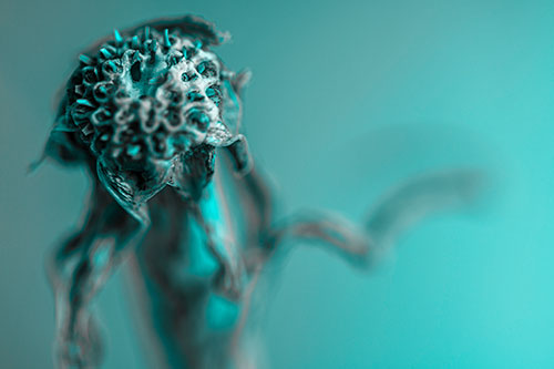 Spiky Headed Gumplant Figure Pointing The Way (Cyan Tone)