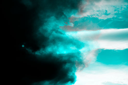 Sun Spiraling Out Of Mullen Fire Clouds (Cyan Tone)